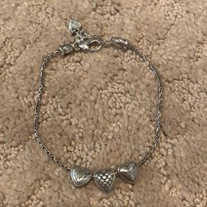 BRIGHTON THREE HEART CHARM BRACELET